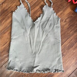Free People Ribbed Gray Camisole